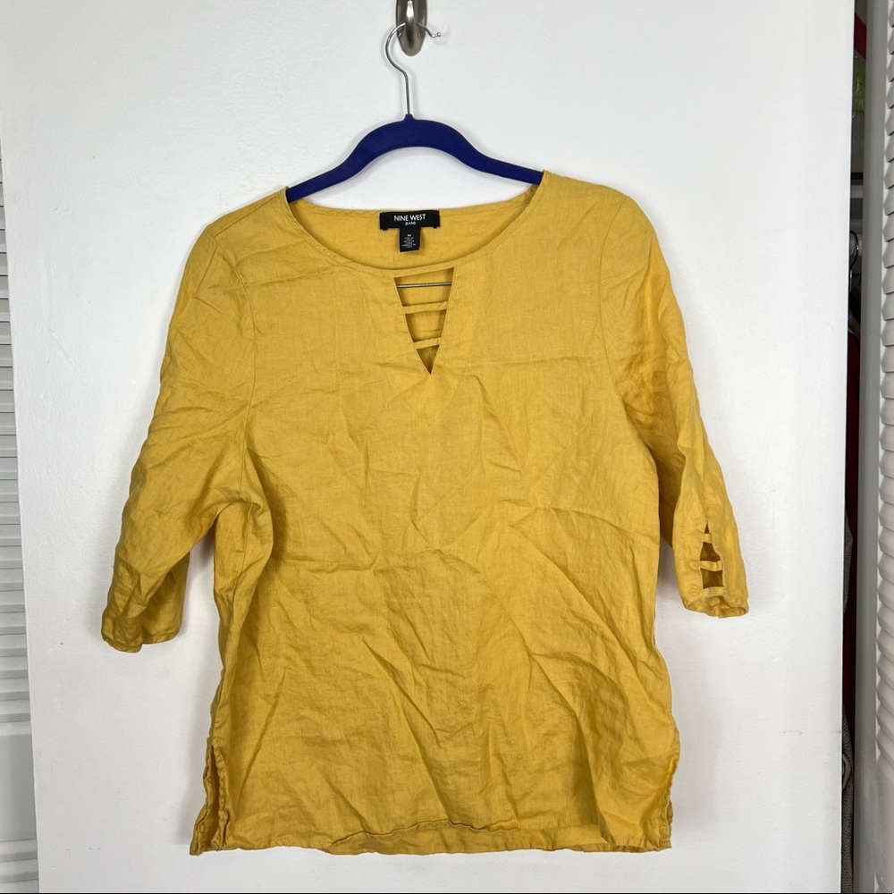 Nine west 100% linen top